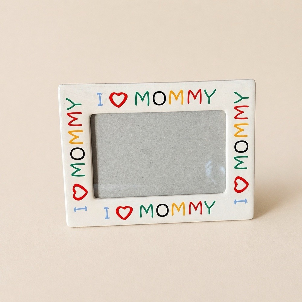 I Love Mommy Picture Frame Kids Colorful Ceramic Desk Photo Frame 8.25"x6.25"